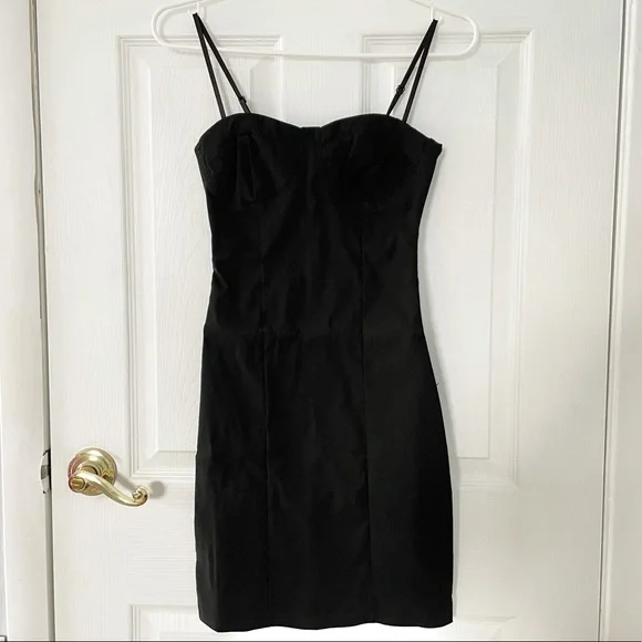 adika black dress Adika black satin slip mini dress, Size small, New